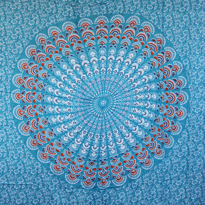 Mandala-Sarong - Petrol/Orange