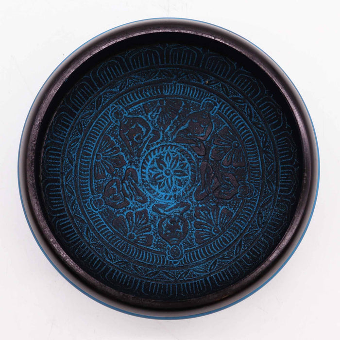 Earth Powder Singing Bowl - Blue Mantra Five Buddha