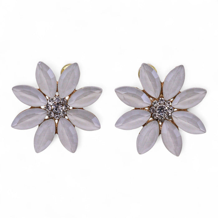 Nymph Aurora Glass Earrings - Flowers, Pearl