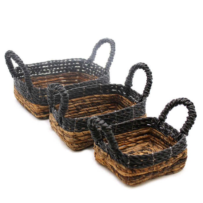 Bananenblatt- & Hitam-Raffia-Körbe – 3er-Set