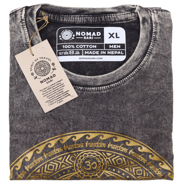 Stonewashed Cotton T-Shirt – Chakra, Dark Grey (XL)