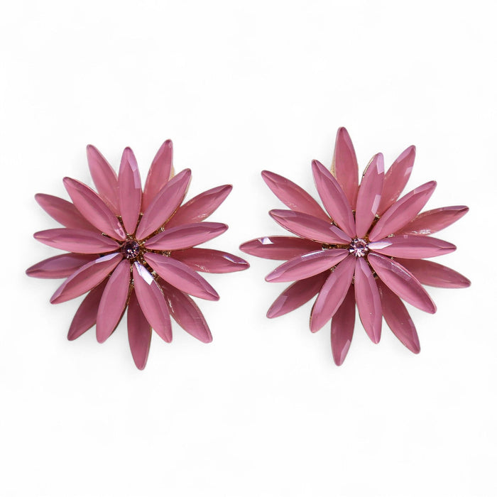 Nymph Aurora Glass Earrings - Flowers, Soft Pink