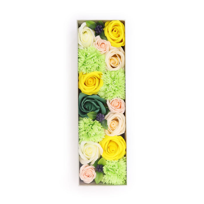 Seifenblumen-Geschenkbox - Gelb & Grün - Frühlingsfeierlichkeiten