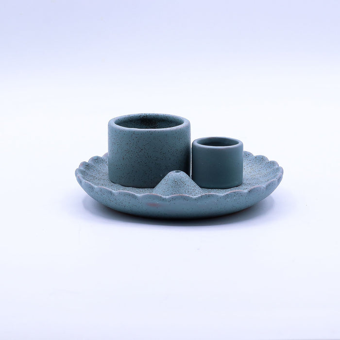 Palo Santo Stick & Smudge Holder - Lotus Flower, Blue