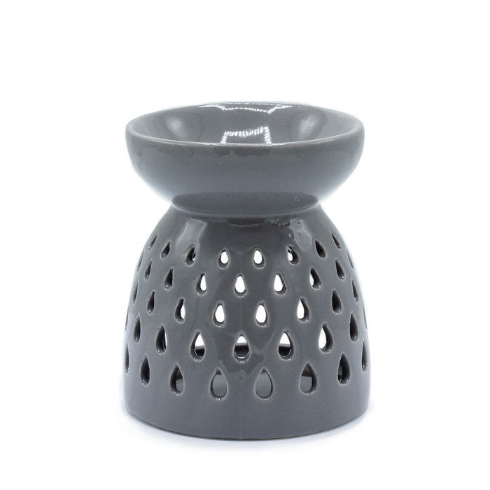Keramische Duftlampe - Teardrops, Grau