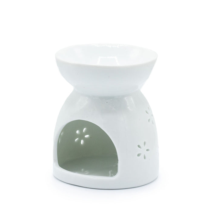Keramik-Duftlampe – Buddha, Weiß