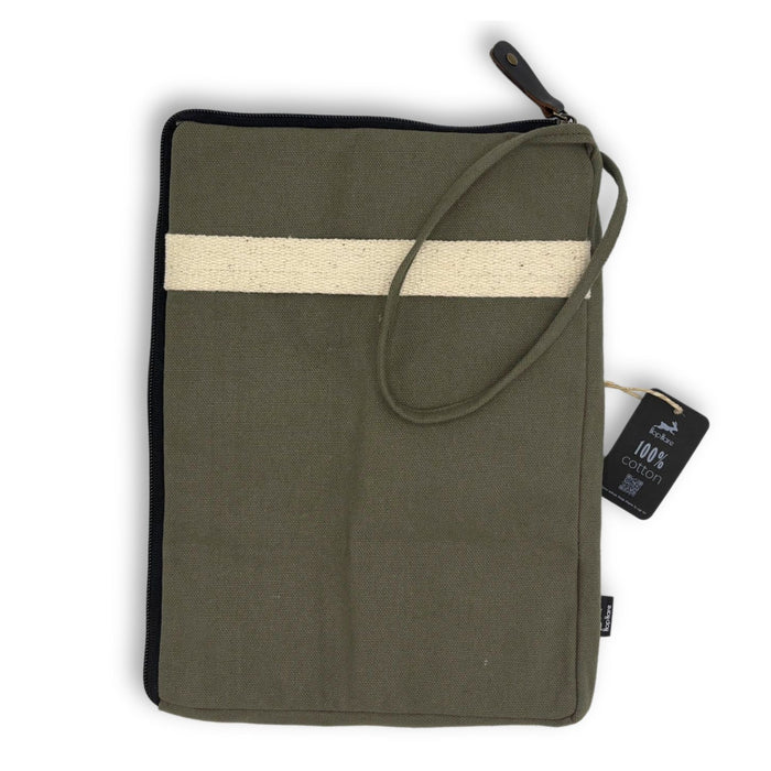 Laptop-Reisetasche aus Leinen – Oliv