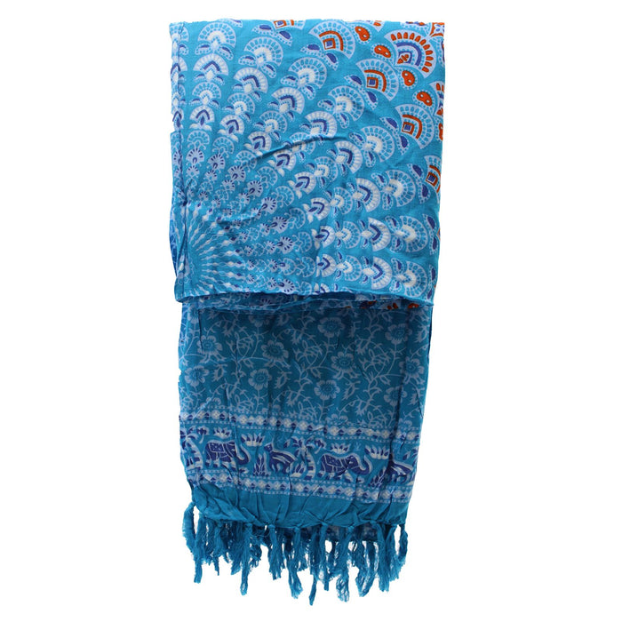 Mandala-Sarong - Petrol/Orange