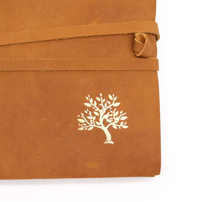 Skizzenbuch aus Leder – Goldener Baum (22,86 cm x 17,78 cm)
