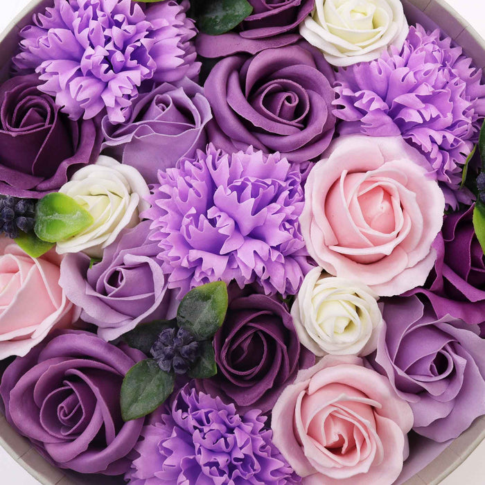 Geschenkbox Seifenblumen - Lavendel, Rose & Nelke
