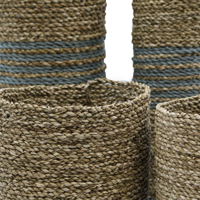 Seegras- & Abu-Abu-Bast-Set – 2x Vasen & 2x Körbe