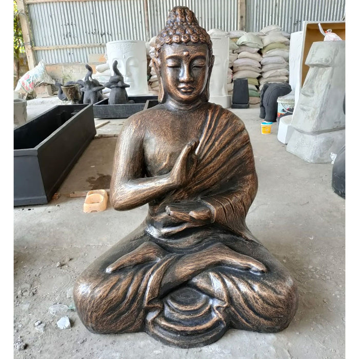 Großer antiker goldener Buddha meditierend in Stupa – 1,5 m
