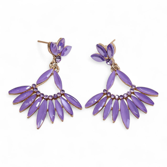 Nymph Aurora Glass Earrings - Long Drop, Lavender