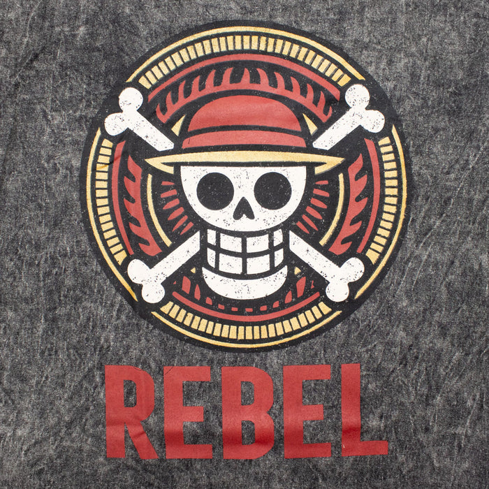 Baumwoll-T-Shirt, stonewashed – Rebel, Anthrazit (M)