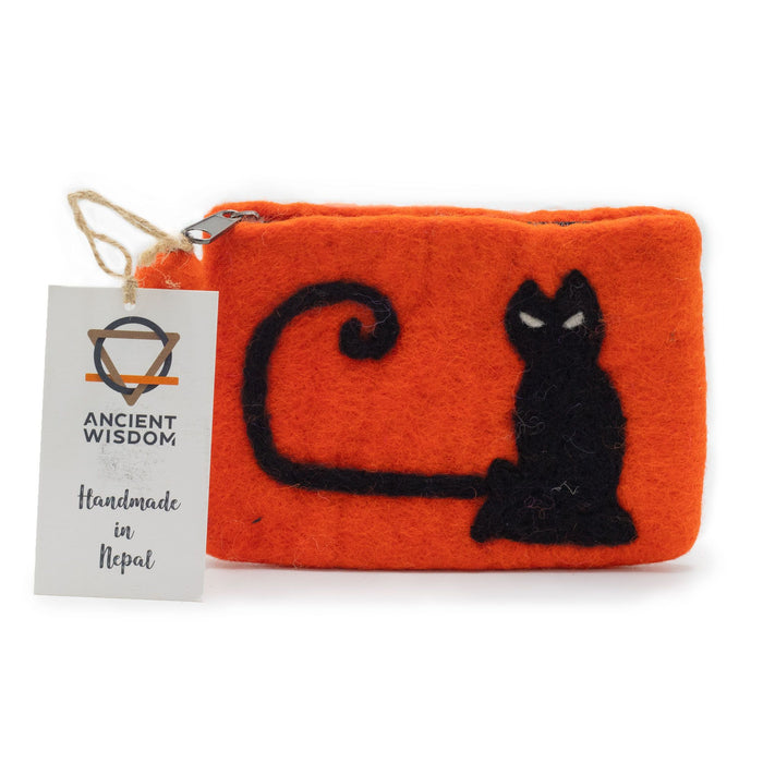 Felt Zipper Pouch - Cat
