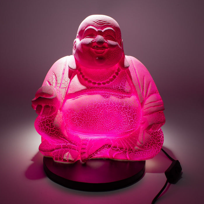 Buddha Glow Lamp - Laughing, Dragonfruit Crackle