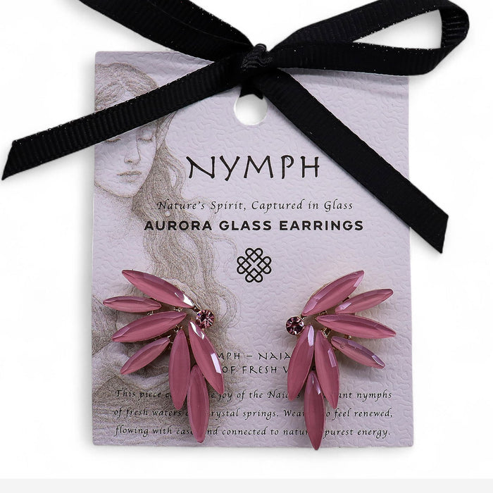 Nymph Aurora Glass Earrings - Fairies, Soft Pink