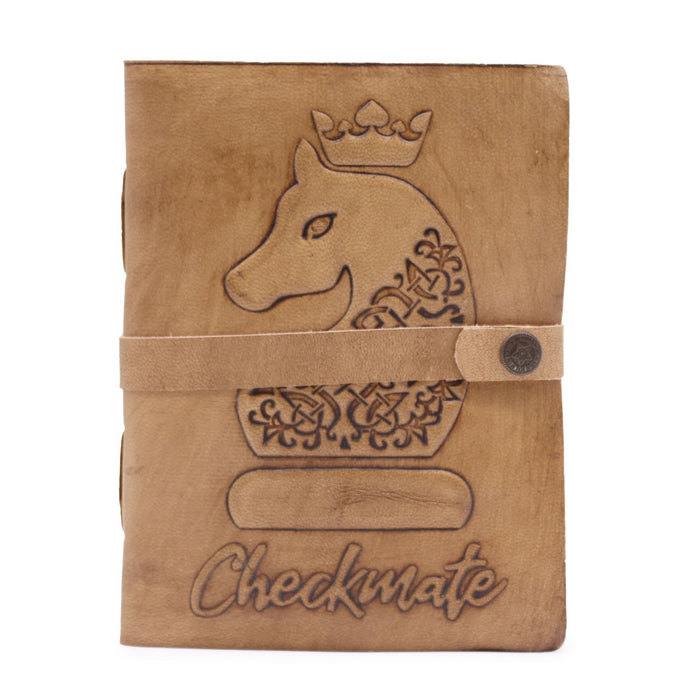 Ledernotizbuch – Schachmatt, Hellbraun (20,3x15,2cm)