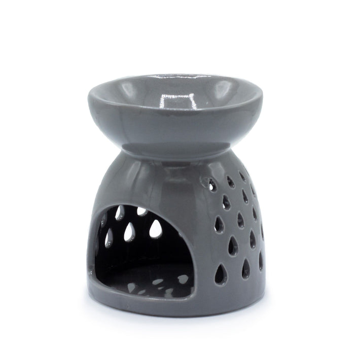 Keramische Duftlampe - Teardrops, Grau