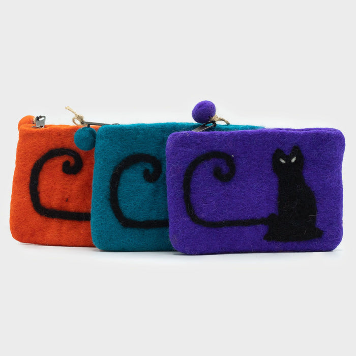 Felt Zipper Pouch - Cat