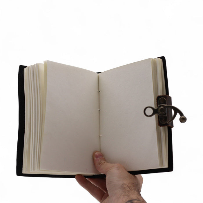 Notizbuch aus bedrucktem Leder – Schluss mit dem Doom Scrolling (18 x 13 cm)