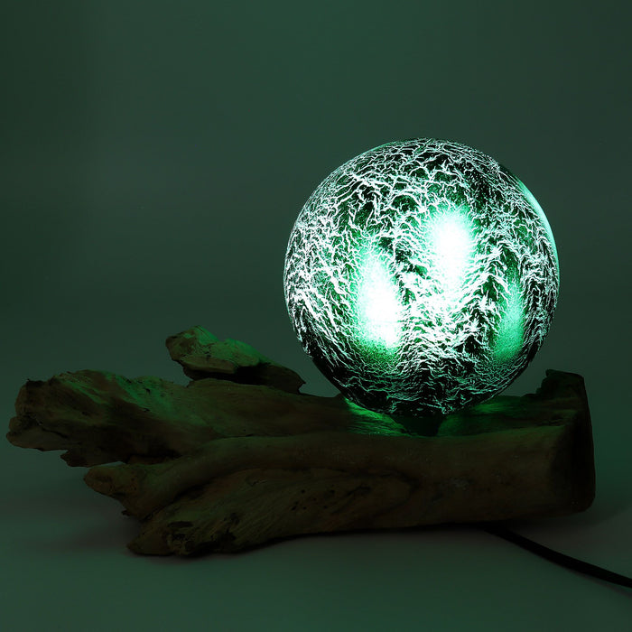 DriftGlow Lamp - Emerald Crackle Shade