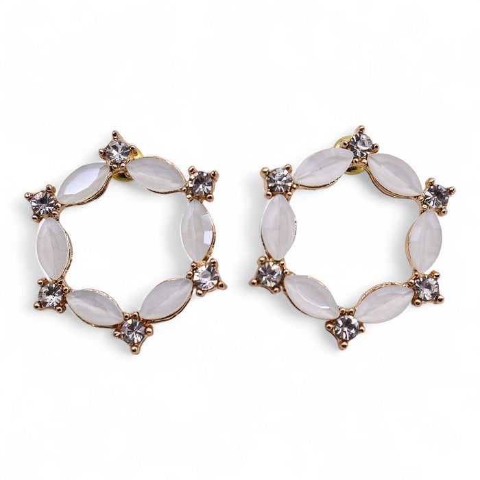 Nymph Aurora Glass Earrings - Loop, Pearl