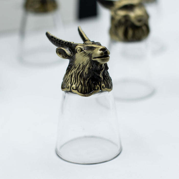 Coffret de 12 verres à shot (25ml) 'Bottoms Up' - Créatures de la Forêt & Mystiques, Bronze Antique