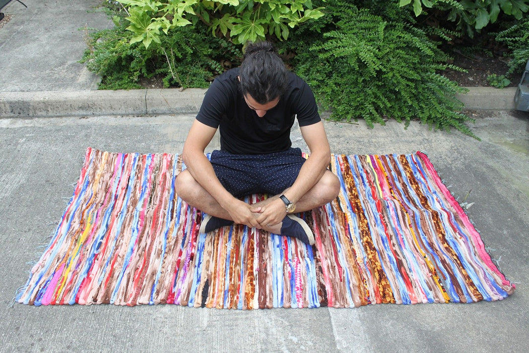 Large Velvet Dari Rag Rug