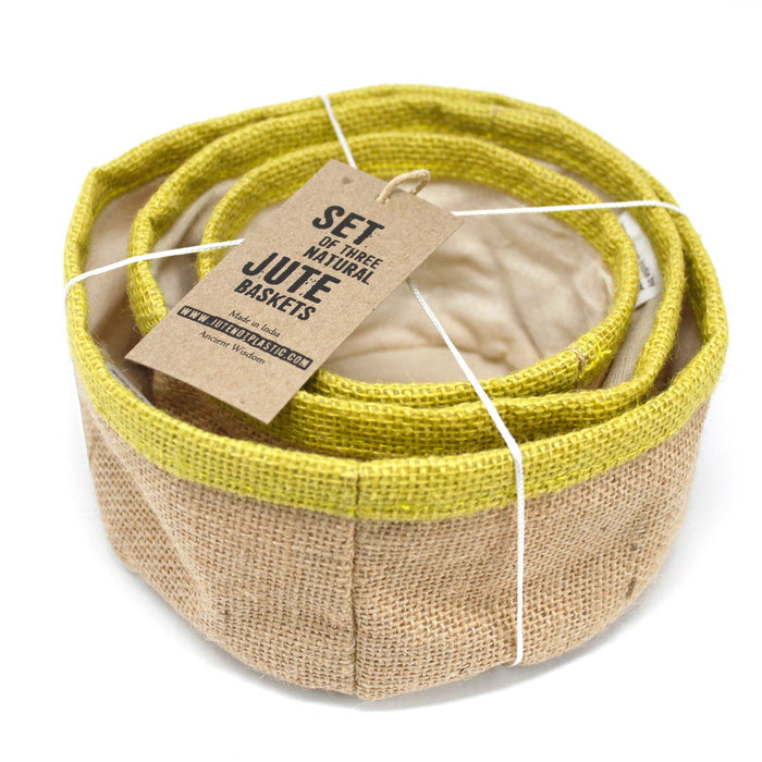 Jutekörbe – Olive – 3er-Set
