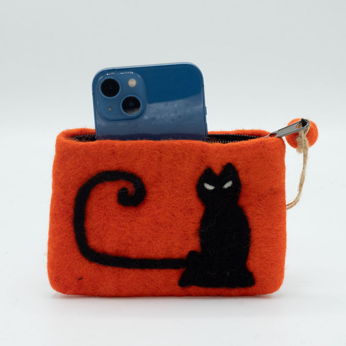 Felt Zipper Pouch - Cat