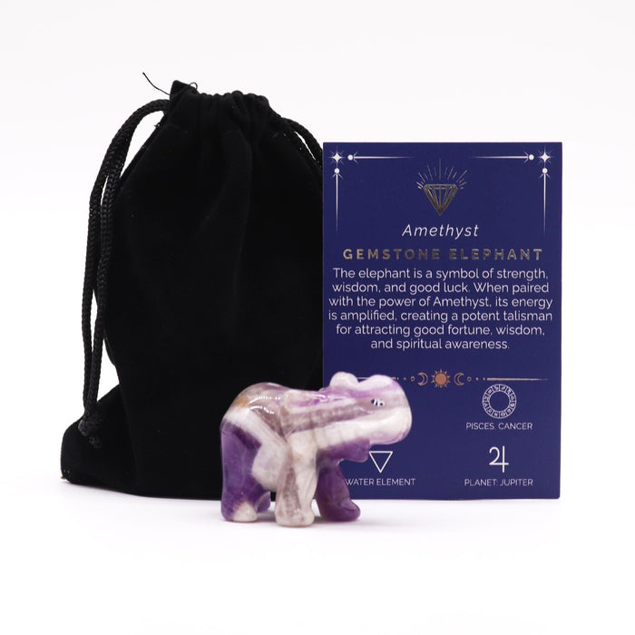 Edelstein Glückselefant - Amethyst