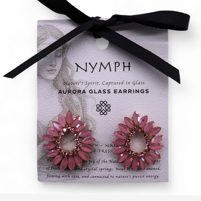 Nymph Aurora Glass Earrings - Loop, Soft Pink