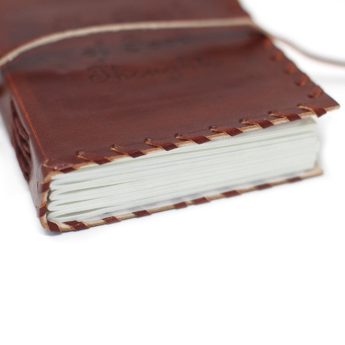 Leder Notizbuch zum Wickeln - Gedankenbuch (15x10 cm)