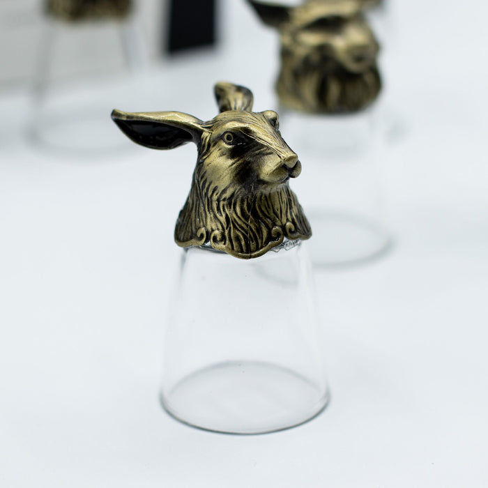 Coffret de 12 verres à shot (25ml) 'Bottoms Up' - Créatures de la Forêt & Mystiques, Bronze Antique