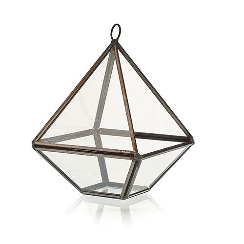 Glas- & Messingterrarium – Kleiner Diamant