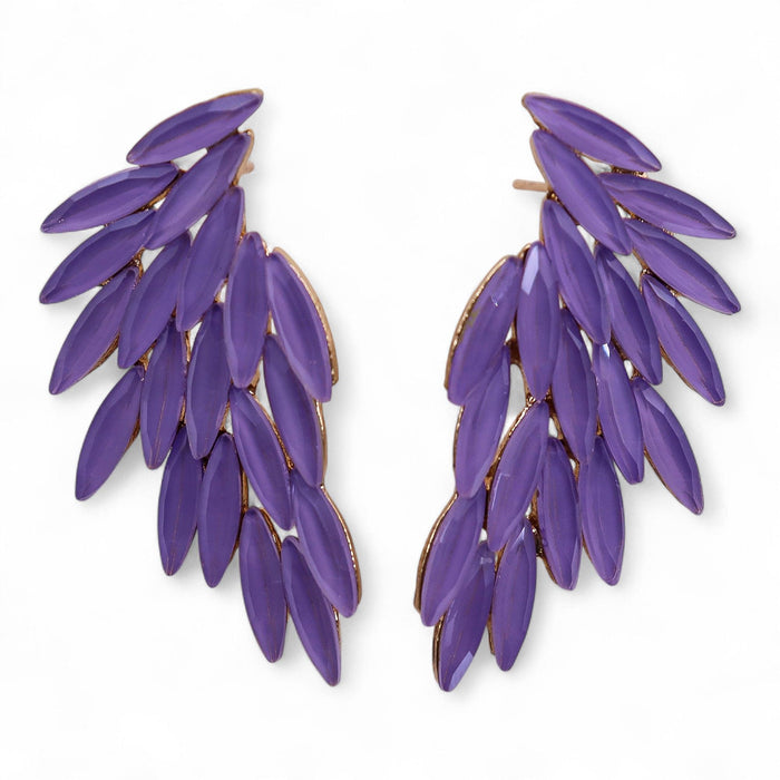 Nymph Aurora Glass Earrings - Angel Wings, Lavender