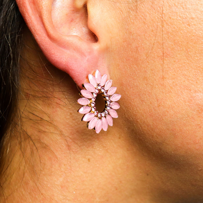 Nymph Aurora Glass Earrings - Loop, Soft Pink