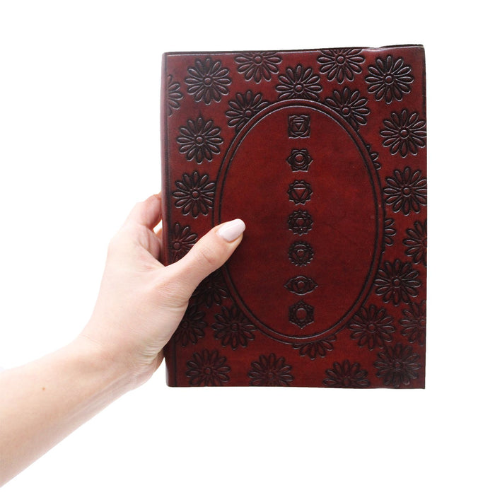 Vegetable Tanned Leather Notebook with Strap - Tree of Life (Medium)
