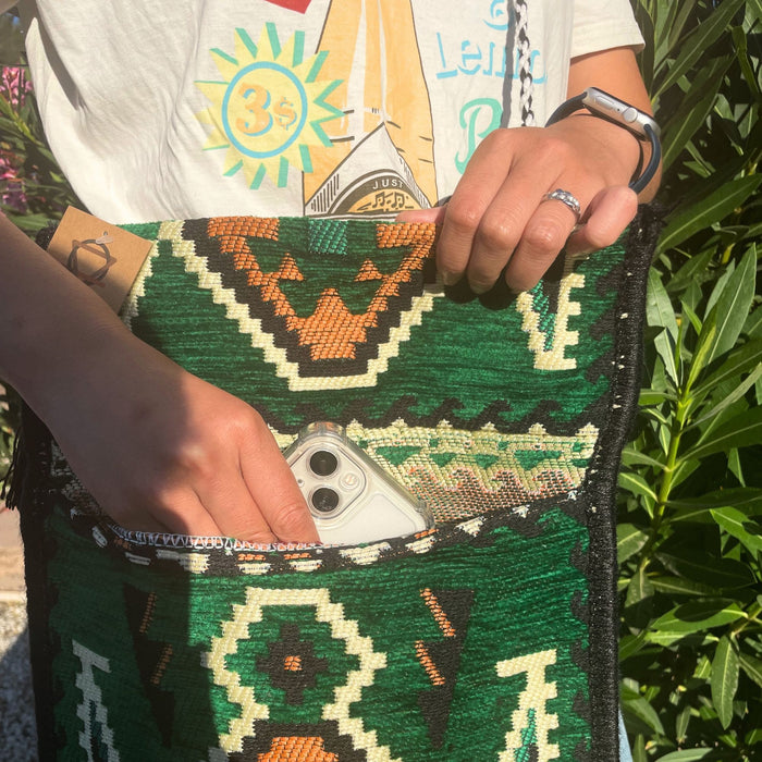 Kilim Messenger Bag Sommer - Smaragdgrün