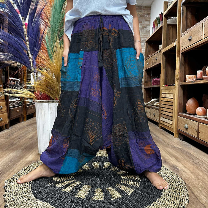 Aladdin Yoga & Festival Pants - Himalayan Print, Purple