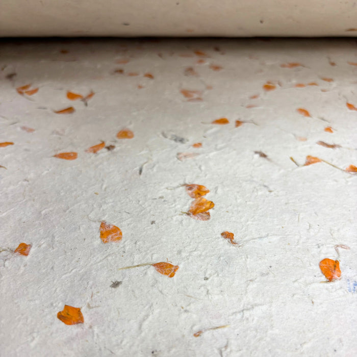 Lokta-Bastpapier / Geschenkpapier - Ringelblumenblüten (5 Bögen)