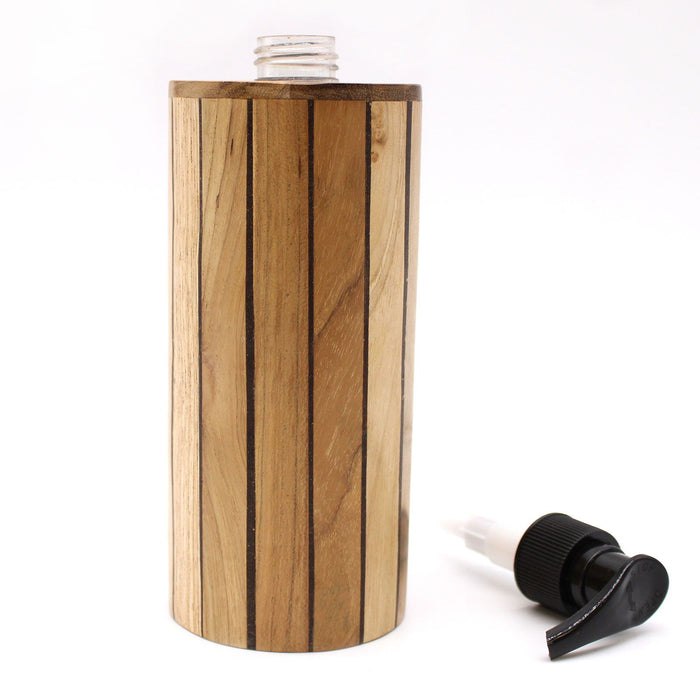 Seifenspender aus natürlichem Teakholz – Rund – 250ml