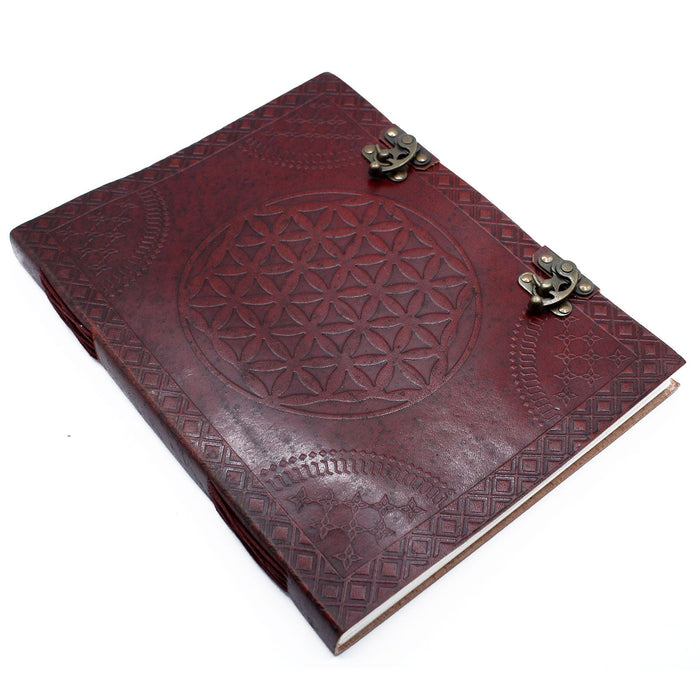 Großes Lederbuch - Blume des Lebens (33x25cm)