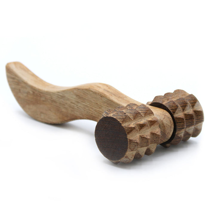 Hölzernes Massagegerät – Geriffelter Handroller