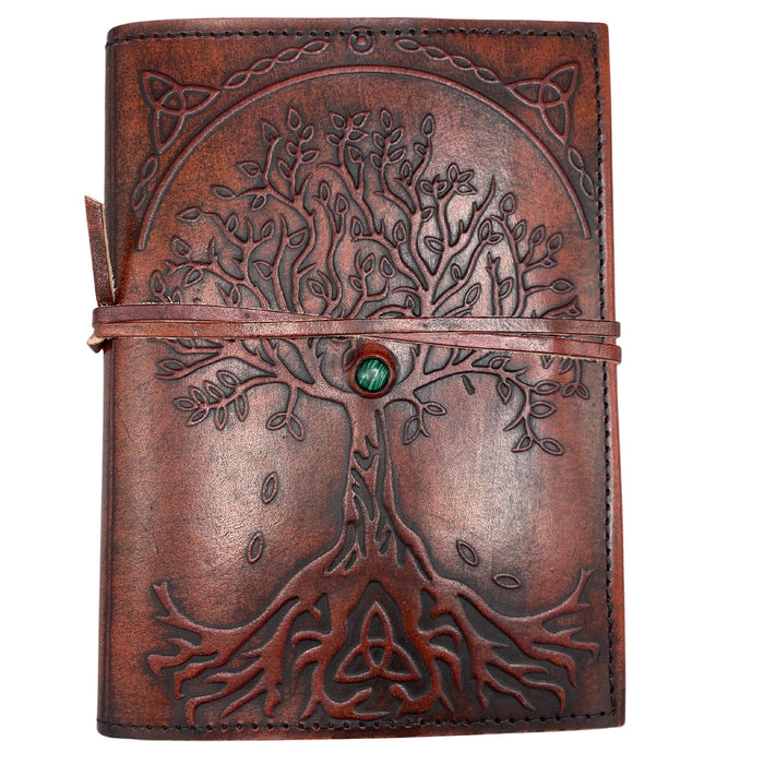 Leder-Notizbuch zum Wickeln – Lebensbaum (18x13cm)