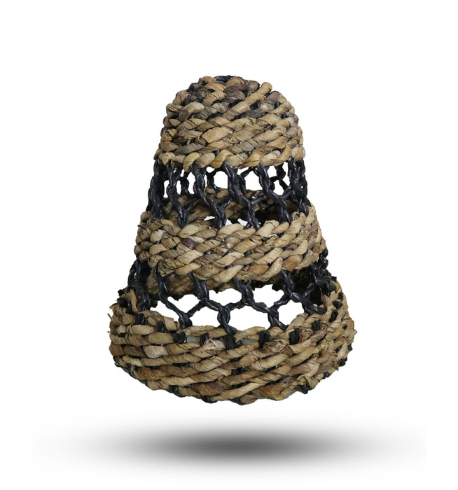 Banana Leaf & Hitam Raffia Lamp Shades - Set of 3