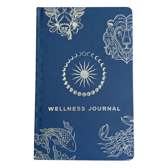 Midnight Blue Wellness Journal - 120 pages - Silver Zodiac