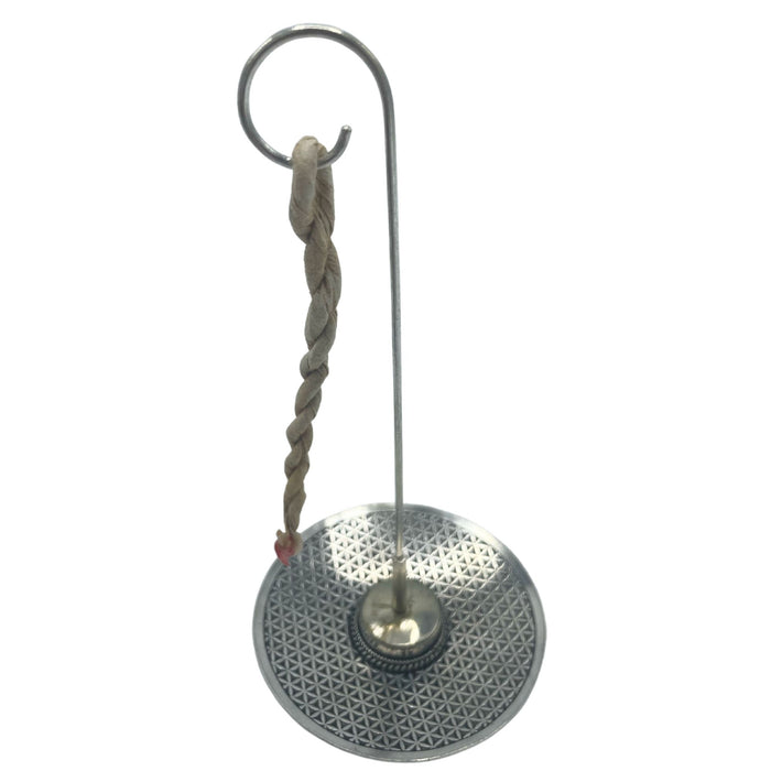 Rope Incense & Silver-Plated Holder Set - Flower of Life