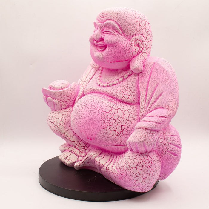 Buddha Glow Lamp - Laughing, Dragonfruit Crackle